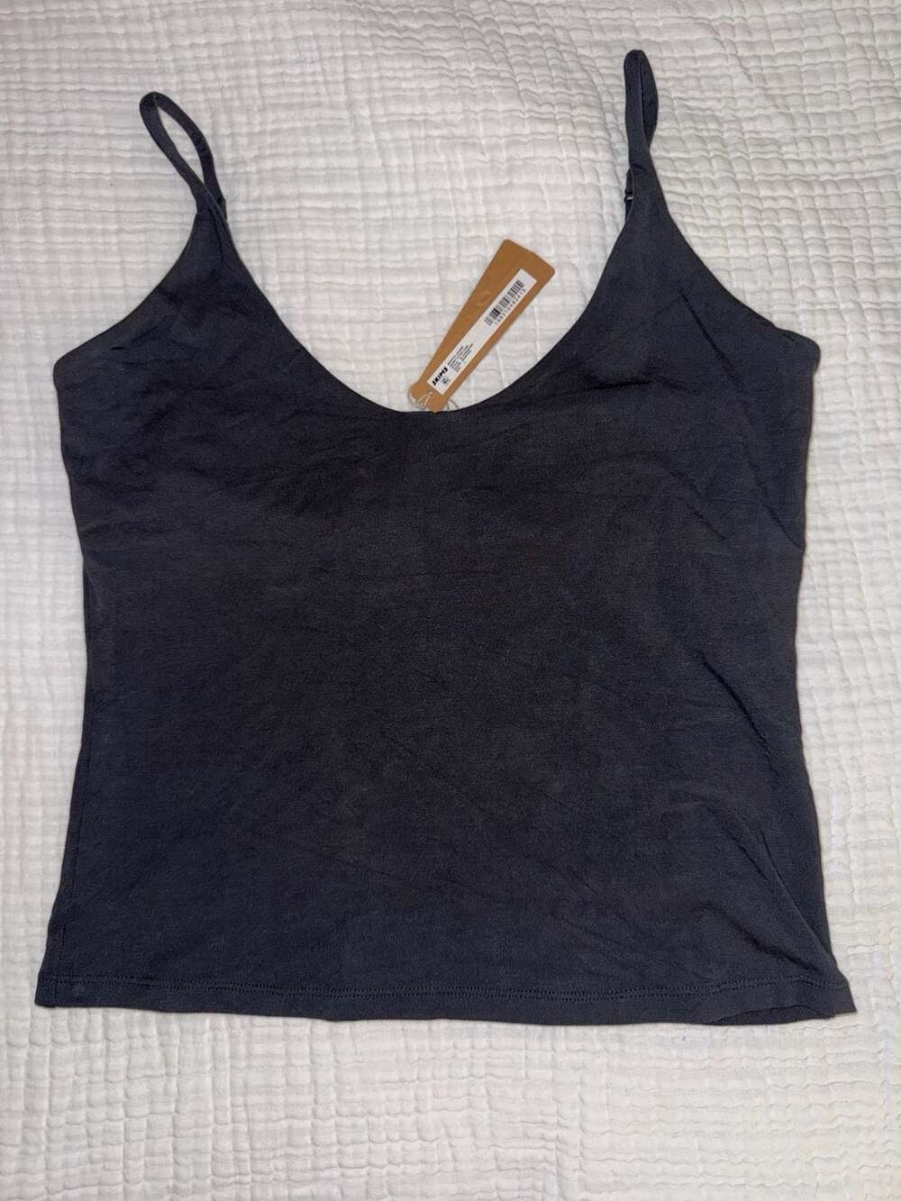 NWT SKIMS Smooth Lounge Cami Tank Top Graphite Gray Size L
